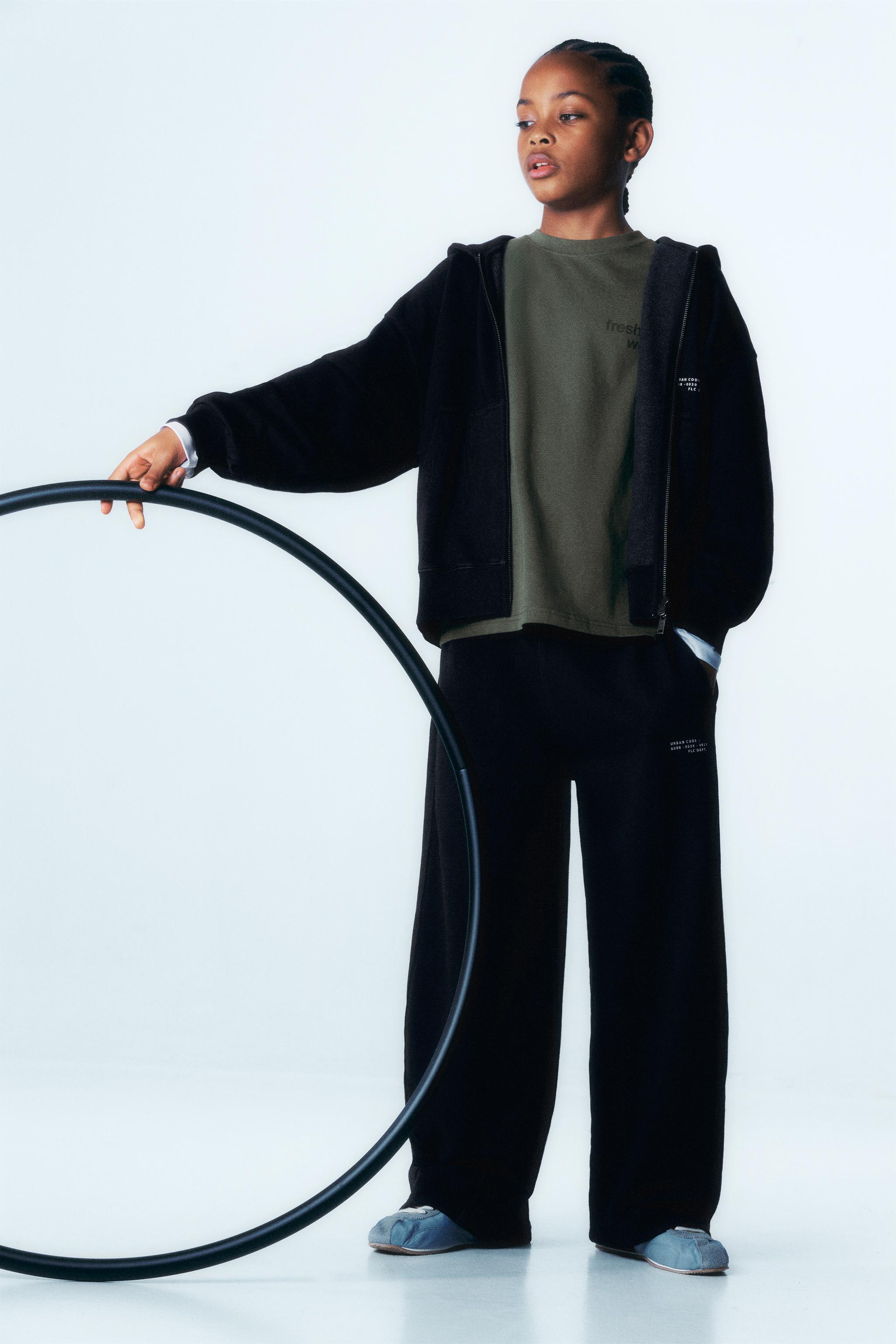 PANTALON BARREL EN MOLLETON TEINT PIÈCE